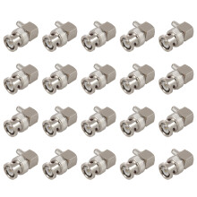 20X BNC-Stecker Abgewinkelt Crimp für RG58 RG400 RFC195 RF-Koax-Adapterstecker, Silber