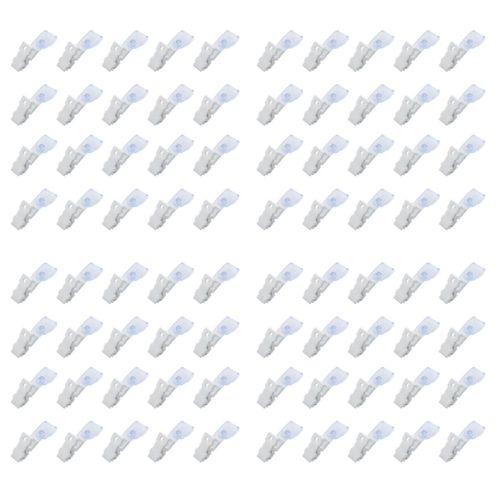 80 Pcs Plastic Id Card Name Tag Holder Badge Strap Clip White Clear 6032748660929