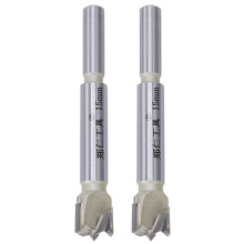 2Pcs 15mm Forstner Tip Woodworking Tool Hole Saw Cutter Hinge Boring Bit Round Handle Carbide Tool
