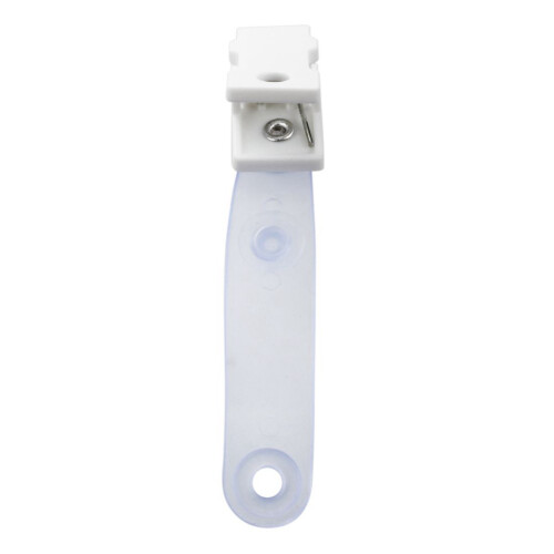 80 Pcs Plastic ID Card Name Tag Holder Badge Strap Clip White Clear 2