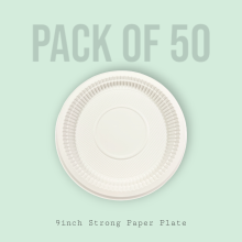 Camp&Fire 9-Inch Heavy Duty Paper Plates Pack of 50. Microwave Safe Disposable Tableware