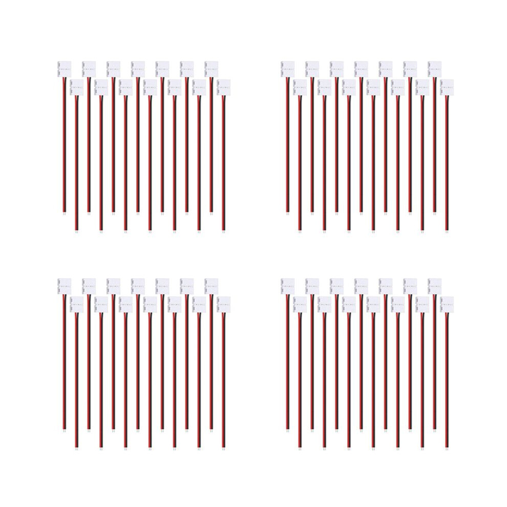 96Pcs 8Mm 2 Pin Led Strip Light Connector For 8 Mm Wide Flexible Smd 3528 2835 Single Color Led Strip Lights Solderless 6032345702756