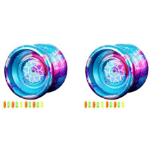 2 Pcs Unresponsive Yoyo,Professional Yoyo for Kids,Aluminum Beginner Yo-Yos for Yoyos Players with 20 Yo Yo Strings