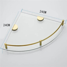 2X Bathroom Shelves, Bathroom Glass Corner Shelf Wall Mounted ,Tempered Glass Shelf for Storing Shower Gel/Soap-B