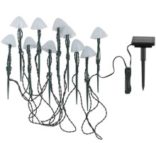 10 mini-leuchtende Solar-Pilze zum Stecken - LUMISKY - CHAMPY - 3,8 m - Wegbeleuchtung - Warmweißes LED