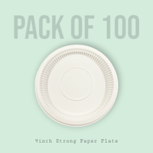 Camp&Fire 9-Inch Heavy Duty Paper Plates Pack of 100. Microwave Safe Disposable Tableware