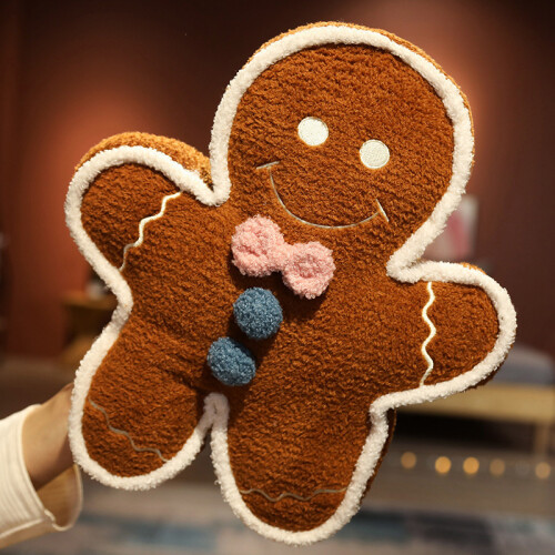 (Dark Brown) Soft Plush Gingerbread Cushion for Sofa & Bed 2