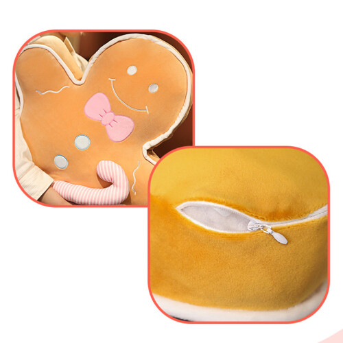 (Yellow) Soft Plush Gingerbread Cushion for Sofa & Bed 2