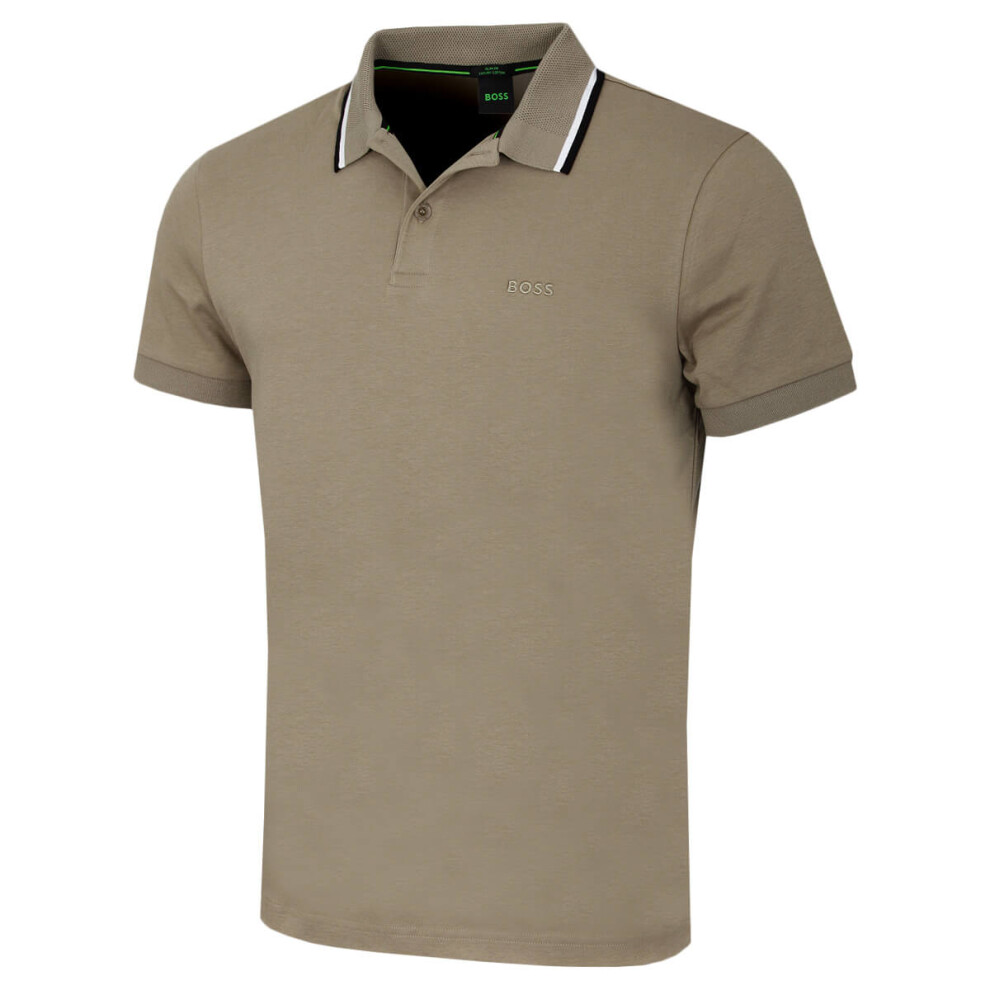 Hugo Boss (M, Light/Pastel Green) Mens 2026 Join Paddy Embroidered Cotton Interlock Golf Polo Shirt
