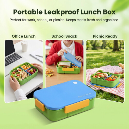 (Light Blue) Microwave Safe Bento Lunch Box for Office 1