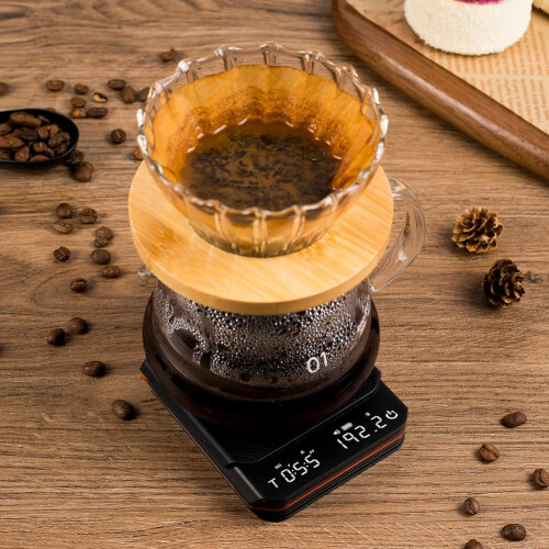 Mini Pour Over Drip Espresso Scale 0.1g Mini Coffee Scale with Timer LED Display Portable Digital Kitchen Scale Home Accessories 2