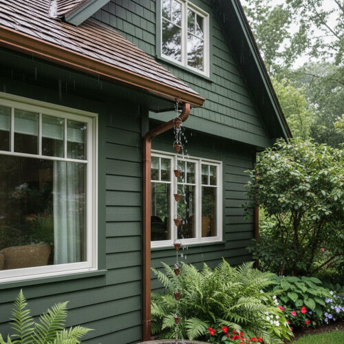 Copper Rain Chain with Bell for Garden 2