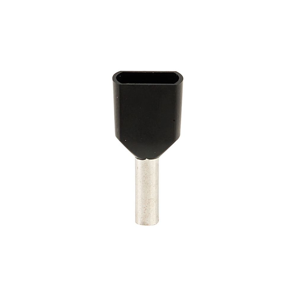 Truconnect Twin Cord End Ferrules 1.5Mm Black Pack Of 100 5055129436792
