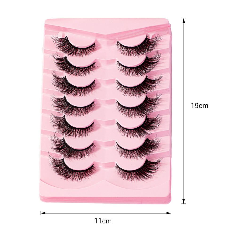 Zhouq-Outdoors 3D Long Artificial Eyelashes 7 Pairs, Thick Volume Lashes