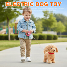 Interactive Robot Puppy Dog Toy Realistic AI Pet Electronic Soft Plush Stuffed Animal Toy for Barking And Walking Kids Gifts