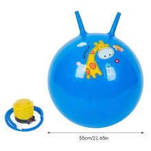 (Blue, 55cm) Kids\' Thickened Hop Ball - Blue/Green/Yellow