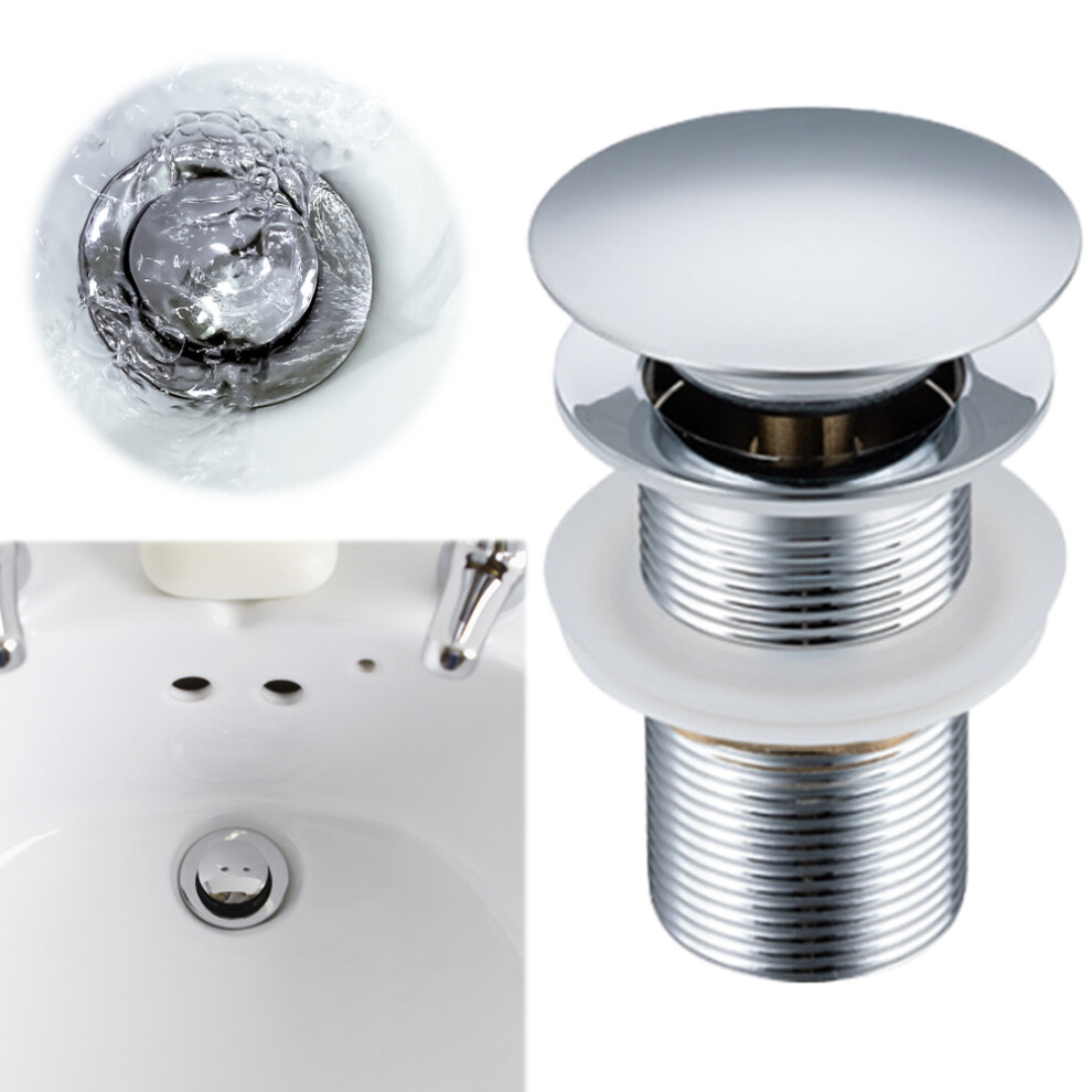 Pop Up Drain Button Anti-Leakage Pop Up Basin Sink Drain Stopper Push Type Basin Pop Up Drain Filter Wash Basin Faucet Accessory 6935161697612