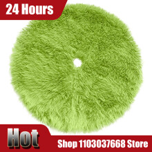 Holiday Tree Skirt Green Multicolor Faux Rabbit Fur Snowflake Christmas Tree Decoration Collection Embroidered Sequins 2025