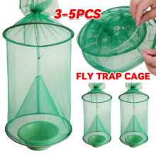 Hanging Folding Flies Net Traps Flies Catcher Cage Reusable Practical Outdoor Fly Catcher Pest Control Tool for Household Garden