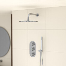Nes Home 3 Dial 3 Outlet Concealed Thermostatic Shower - Round shower set