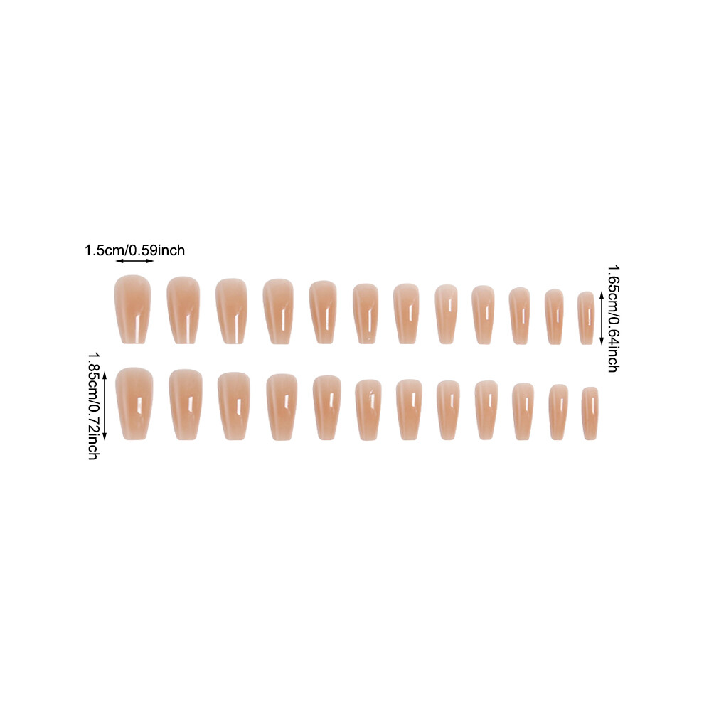 Dachuang Beauty French Coffin Fake Nails Nude Full Cover For Women