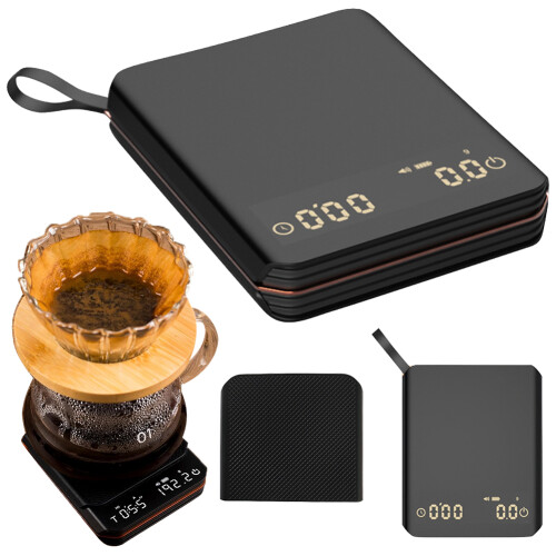 Mini Pour Over Drip Espresso Scale 0.1g Mini Coffee Scale with Timer LED Display Portable Digital Kitchen Scale Home Accessories