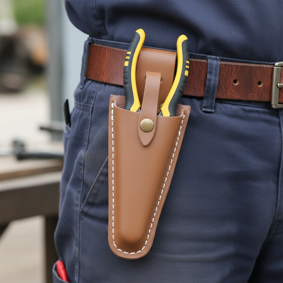 Pruning Scissors Leather Tool Bag With Buckle Electrician Waist Holder Stitching Leather Shears Cover For Pliers Pruning Shears 6935161698350
