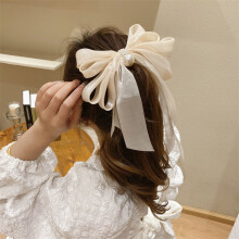 (rice) Satin Hair Clips with Big Bow Ribbon Accessories