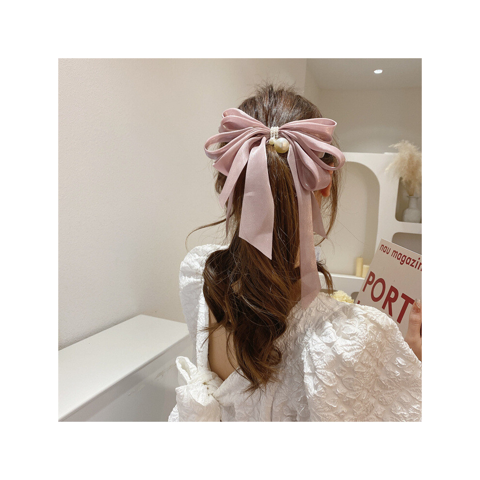 Dachuang Beauty Purple (Purple) Satin Hair Clips With Big Bow Ribbon Accessories
