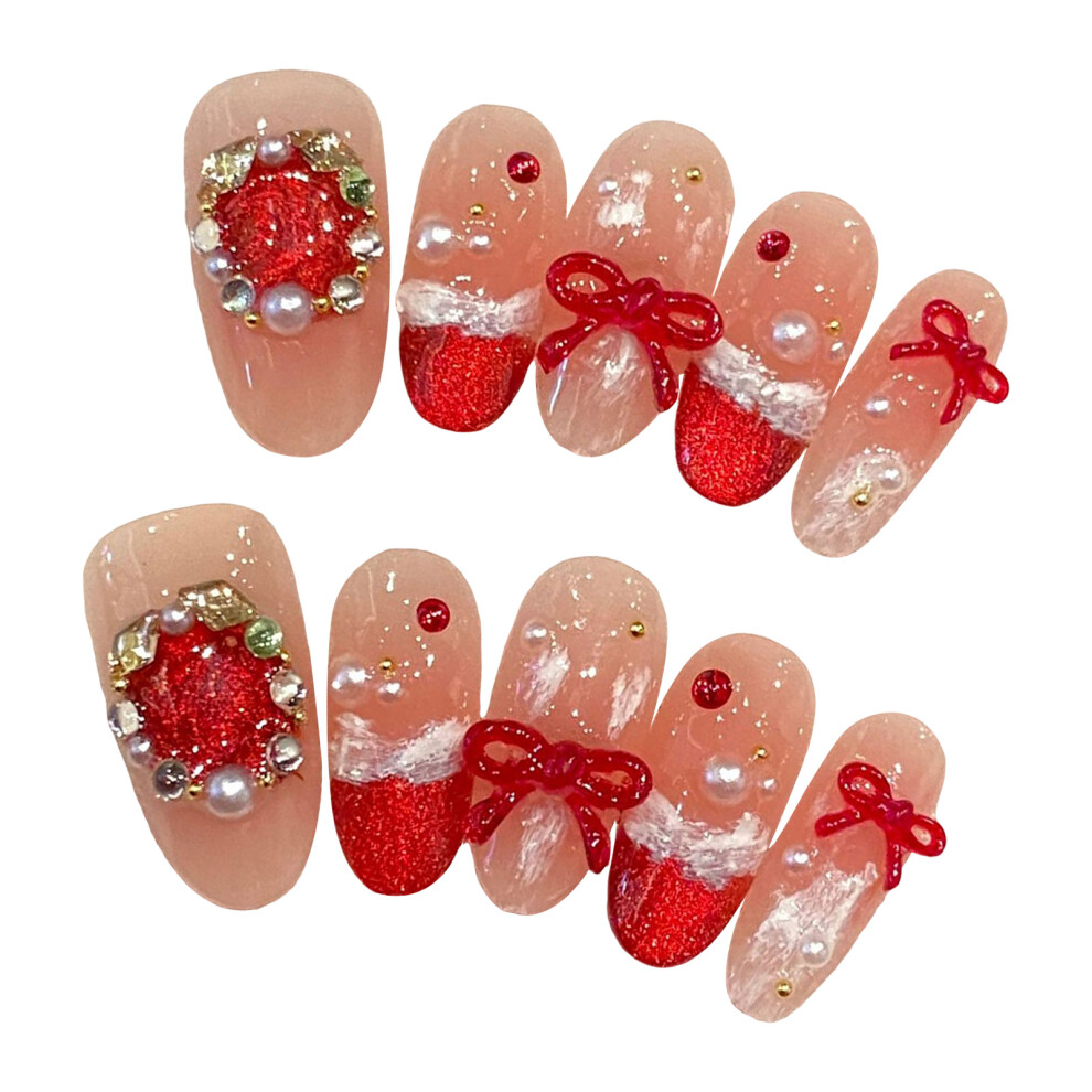 Dcph-Clothing (Xs) Red Cat Eye False Nails - Comfortable & Stylish