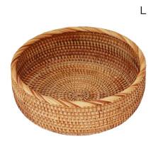 Handgefertigtes Rattan-Aufbewahrungsset, Runde Obst- und Süßigkeitenschalen, Burlywood, 2611cm, 239cm, 207,5cm