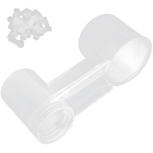 20Pcs Plastic Pet Bird Double Mouth Water Deflector, 11x4cm