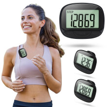 Clip-On Pedometer Step Counter Digital Display Electronic Pedometer Large Screen Multifunctional for Adults Seniors Dog