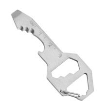 Portable Stainless Steel Pocket EDC Gear Multi Tool Bottle Opener Screwdriver Hexagon Wrench Measuring Ruler Bottle Opener