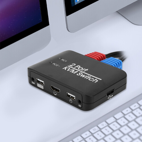 2-Port HDMI USB 2.0 KVM Switch 4K@60Hz for Windows Mac Linux Android
