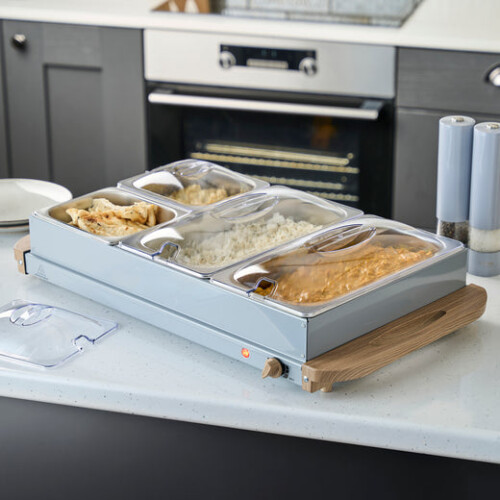 Cooks Professional Cooks Professional 4 Section Buffet Warmer | 7.2L | Nordic Grey 2