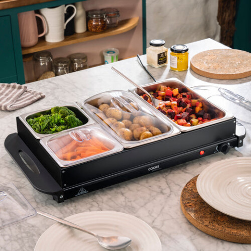 Cooks Professional Cooks Professional 4 Section Buffet Warmer | 7.2L | Black 1