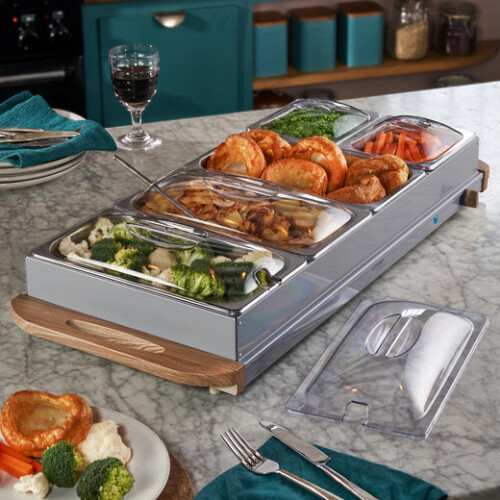 Cooks Professional Cooks Professional 5 Section Buffet Warmer | 9.6L | Nordic Grey 1