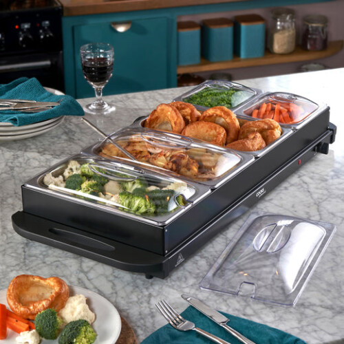 Cooks Professional Cooks Professional 5 Section Buffet Warmer | 9.6L | Black 1