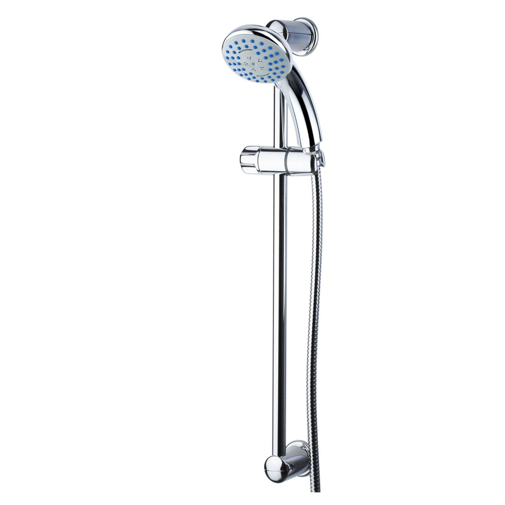 Euroshowers Simplejet Shower Head, Hose, Rail And Riser Shower Set