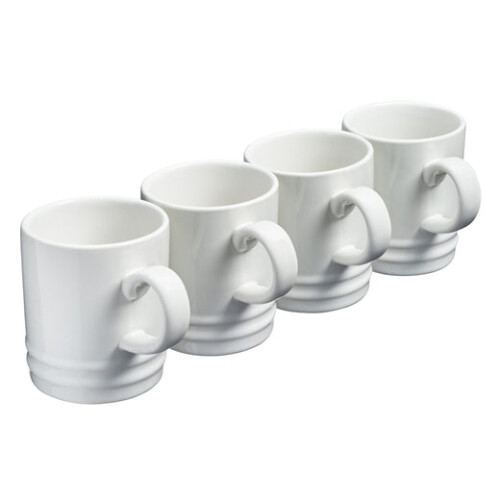 Cooks Professional Cooks Professional 4 Piece Mug Set | 350ml | White