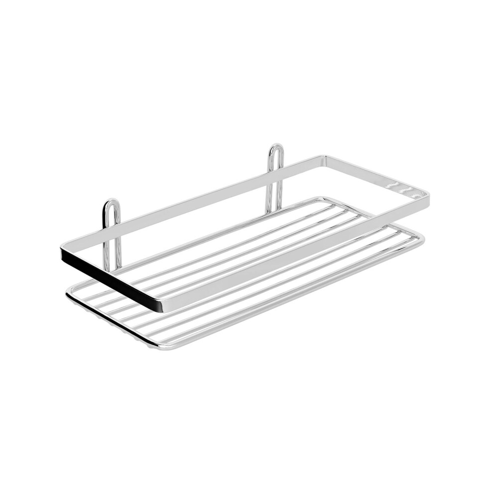 Euroshowers Stainless Steel Chrome Plated Single Rectangular Basket / Caddy
