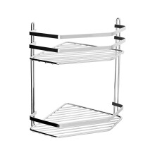 EuroShowers Stainless Steel Chrome Plated Double Corner Basket / Caddy