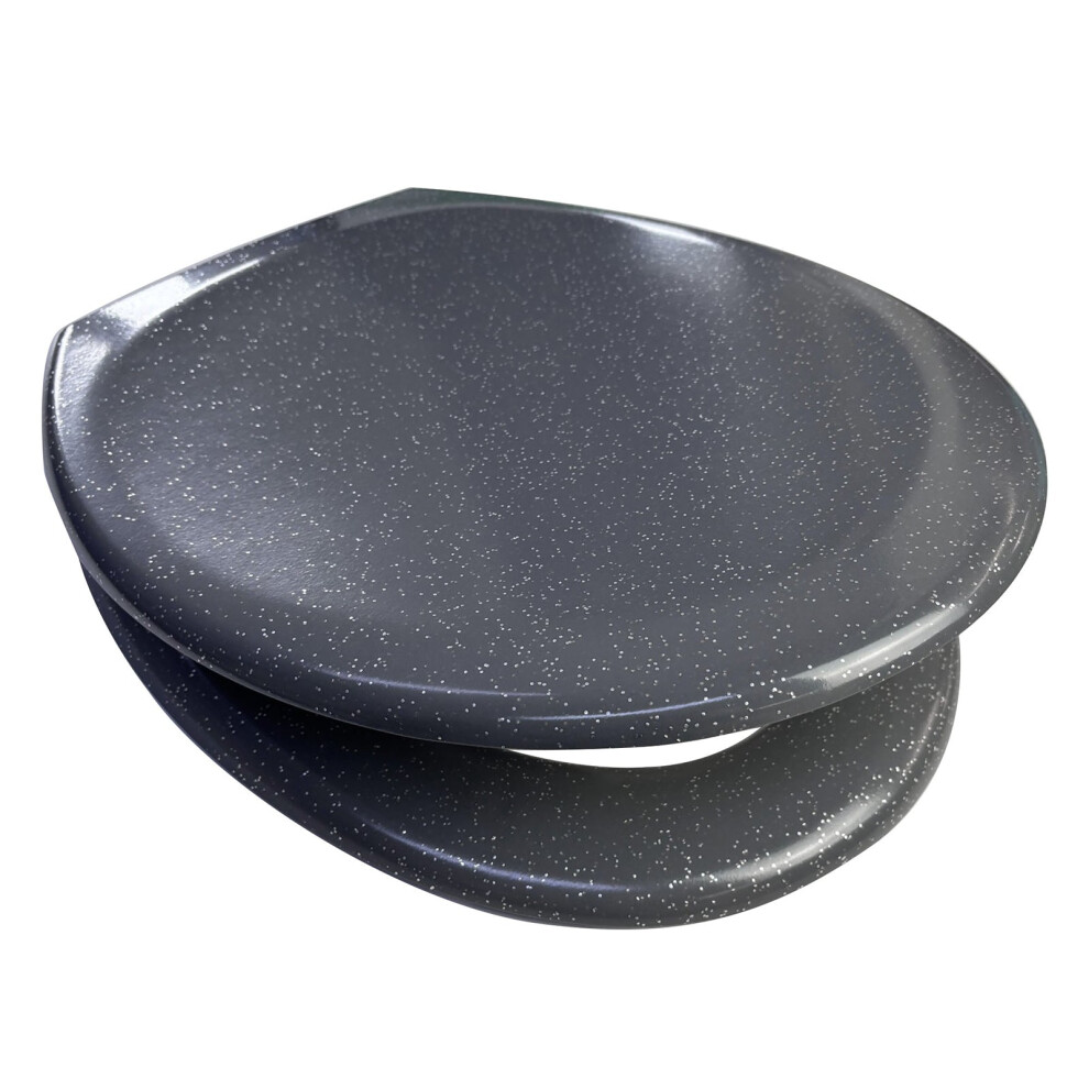 Euroshowers Anti-Bac Glitter Soft Close Toilet Seat - Grey