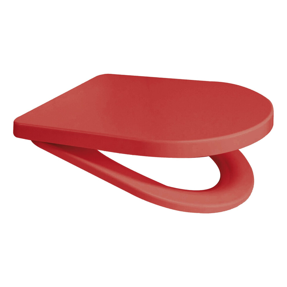 Euroshowers Rainbow Middle D Style Soft Close Toilet Seat - Red