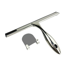 EuroShowers Shower Scraper Squeegee with Holder - Chrome