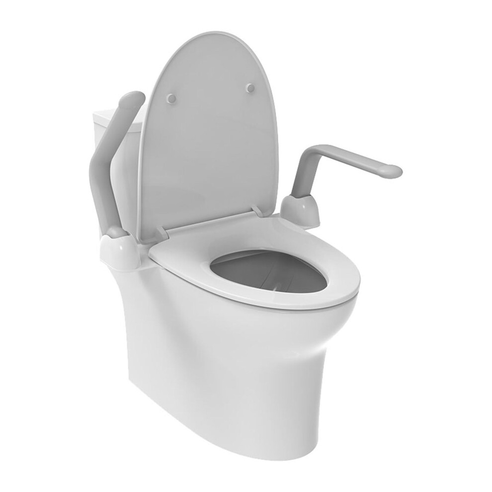 Euroshowers Toilet Support - Toilet Mounted Foldable Arms / Grab Bar Rails