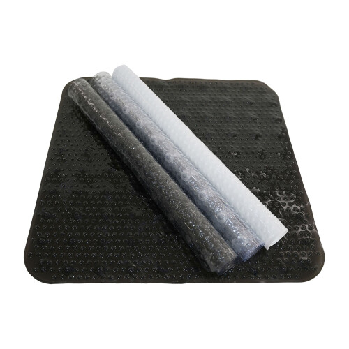 EUROSHOWERS Square Safety Suction Bath Mat - 53cm x 53cm Black