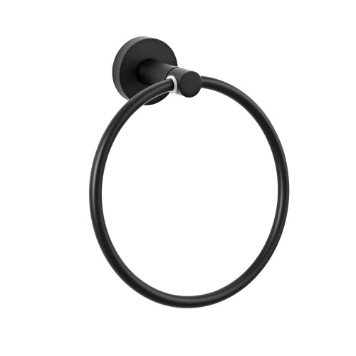 EUROSHOWERS EuroShowers Round Towel Ring - Black