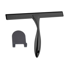 EuroShowers Shower Scraper Squeegee with Holder - Black
